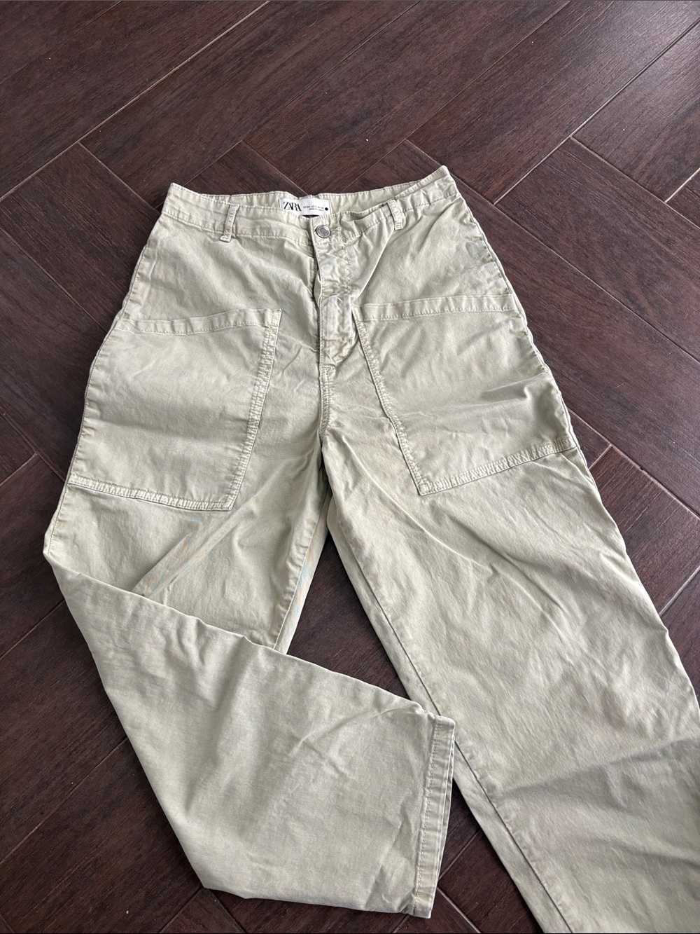 Zara Light Olive Cargo Pants